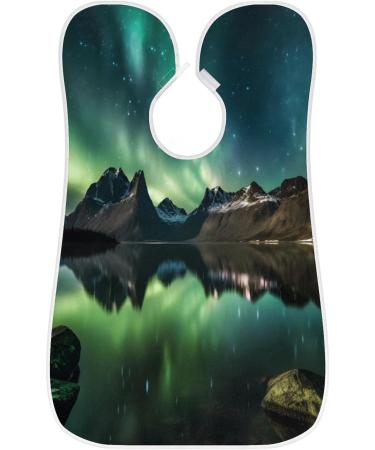 Scenic Aurora Borealis Beard Bib Apron - Best Beard Hair Catcher for Men | Perfect Gift for Dad on Father's Day Anniversaries & Christmas with 2 Suction Cups - Buy Online on GoSupps.com