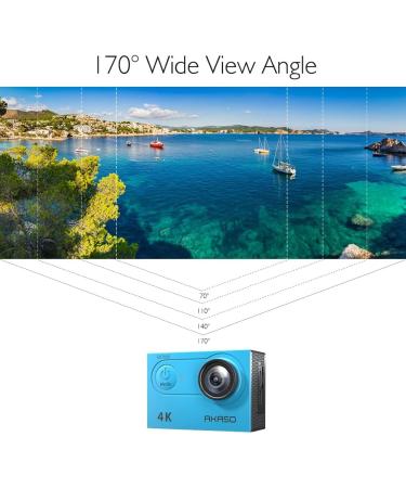 AKASO EK7000 4K30FPS Action Camera - Ultra HD, 170 Wide Angle, 98FT Waterproof - Blue - Buy Online on GoSupps.com