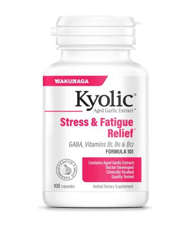 Kyolic Aged Garlic Extract Formula 101, Stress and Fatigue Relief, 100 Capsules (Packaging May Vary) Capsules 100 Count (Pack of 1)