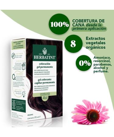 Herbatint Herbatint 4M Mahogany Chestnut Brown Permanent Hair Colour 170 ml Ammonia Free Optimal Coverage for Grey Hair for Sensitive Skin with 8 Organic Natural Extracts - Buy Online on GoSupps.com