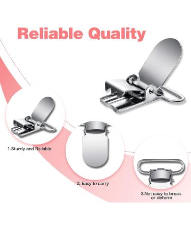 60 Metal Pacifier Suspender Clips - Heavy Duty Fasteners for Making Holders, Bibs, Sheets, Toys - Hotop - Buy Online on GoSupps.com