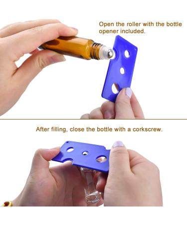 10pcs 10ml Glass Roller Bottles with Bamboo Lid - Aromatherapy Travel Perfume Bottles - Buy Online on GoSupps.com