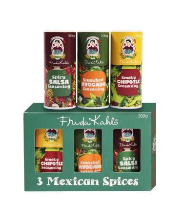 Frida Kahlo smoked house meets Mexican spices & spices-300 g Mexican spices gift set-avocado spices smoky chipotle & spice-Salsa spice-a culinary homage - Buy Online on GoSupps.com