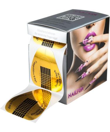 Nailfun 1Â roll 500Â self-adhesive double thick modelling extra wide gold and templates dispenser box for acrylic gel nails false nail tips - Buy Online on GoSupps.com