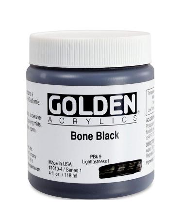 Golden Heavy Body Acrylic - Bone Black - 4 oz Jar