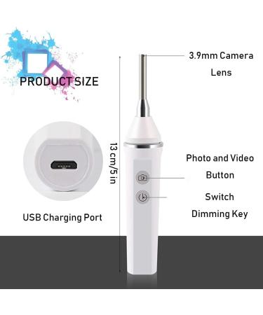 Visual Ear Camera Portable Wireless WiFi Otoscope with Fast Charging Widely Compatible for Daily Inspection Mouth Gums Nasal Cavity Scalp Hair Roots Pink - Buy Online on GoSupps.com