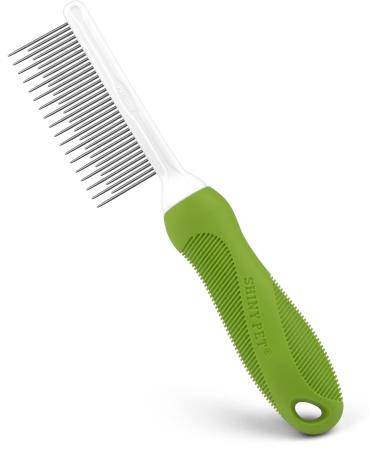 Detangling Pet Comb for Dogs & Cats - Detangler Grooming Tool with Long & Short Stainless Steel Metal Teeth for Dematting Matted Fur, Combing Out Knots, Removing Tangles from Undercoat - Ebook Guide
