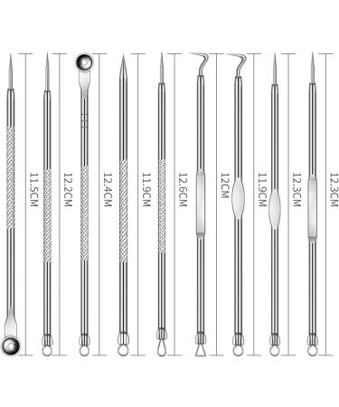 Blackhead Remover Tool 9 PCS Stainless Steel Pimple Comedone Extractor Tools Blackhead Remover Tools Pimple Extractor Needle Deep Blemish Removers for Nose Face Skin Pimple Popper Kit with Leather Case - Buy Online on GoSupps.com