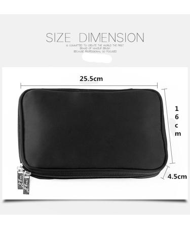 Makeup Brush Pocket & Waterproof Cosmetic Bag - Portable Beauty Travel Storage with Hand Loop - Black - Buy Online on GoSupps.com