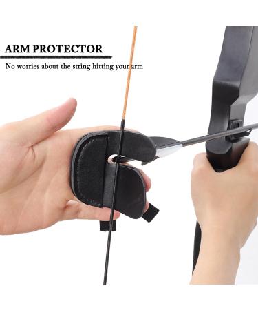 Buy Leather Archery Arm Guard Set - Arm & Finger Protection for Archery | Durable Black Accessories for Archers - Buy Online on GoSupps.com
