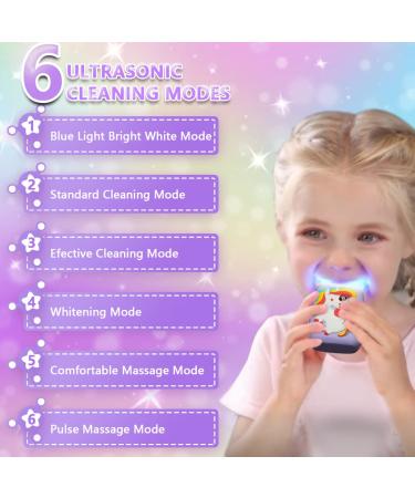 Kids Toothbrush Electric  U Shaped Ultrasonic Automatic Toothbrush with 2 Brush Heads  Six Cleaning Modes  Cartoon Modeling Design for Kids  Special for Birthday Gift (Purple) 1-purple - Buy Online on GoSupps.com