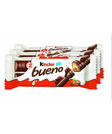 Kinder Bueno - Gaufrettes enrob es de chocolat au lait - lot de 3 paquets de 43 g