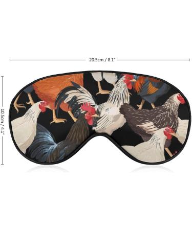 Colorful Hens Sleep Mask | Adjustable Strap Eye Cover for Sleeping and Travel | Block Light for Men and Women - Buy Online on GoSupps.com