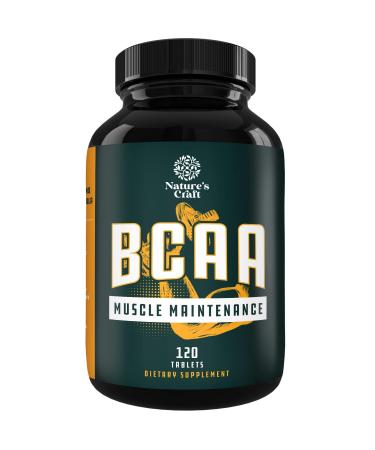 Branch Chain Amino Acids Supplement - Vegan BCAA Capsules Post Workout Muscle Recovery and Muscle Growth Support - Branched Chain Amino Acids Supplement for Men and Womens Workout Recovery 120 Count 120 Count (Pack of 1)