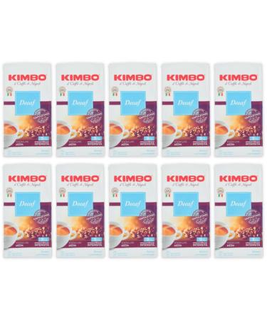 Kimbo compatible Macinato Per Moka Decaffeinated Espresso coffee - Decaf Ground Coffee Imported From Italy (10x250g Decaff)