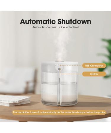 2L Large Capacity Air Humidifier for Bedroom with Night Light - Whisper-Quiet Cool Mist, 360 Rotation Nozzle, Up to 20 Hours Use - for Plants, Office, Baby Room - Buy Online on GoSupps.com