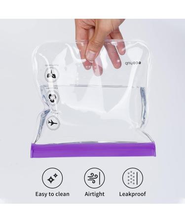 ECOHUB Airport Security Liquids Bags - 2 TSA Approved Purple EVA Clear Travel Toiletry Bags - Buy Online on GoSupps.com