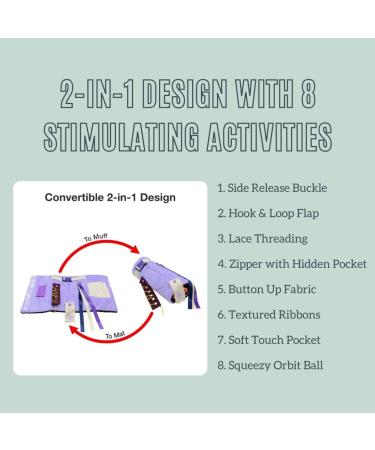 Modaliv 2-in-1 Alzheimer's & Dementia Sensory Cushion - Durable Fidget Blank with 8 Activities for Adults (Purple/Lilac) - International Shipping Available - Buy Online on GoSupps.com