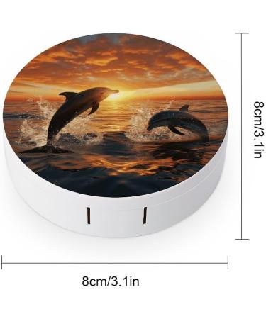 Contact Lens Case - Dolphin Jumping Out of Water Print | Plastic Lens Care Box & Travel Container - Buy Online on GoSupps.com