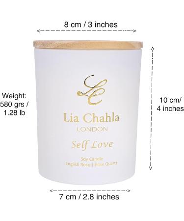 LIA CHAHLA LONDON Luxury Rose Quartz Candle 10 oz | Scented English Rose Candle Gift with Essential Oils | Self Love/Rose Quartz 10 Oz - Buy Online on GoSupps.com