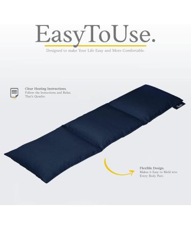 Grain Cushion - Harmatic Cotton Cushion for Pain Relief | Soft Wheat-Filled 46x12 cm | Dark Blue Gift for Back Neck & Shoulder Comfort - Buy Online on GoSupps.com