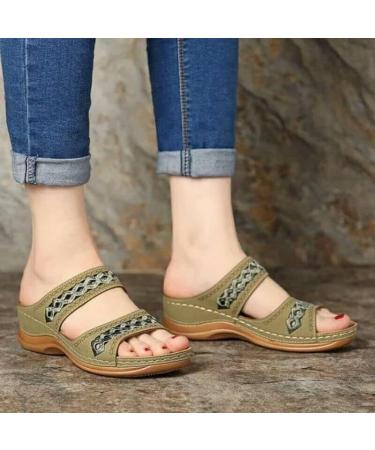 Perfectchose Leather Orthopedic Arch Support Wedge Sandals - Brown 36 | Diabetic & Orthopedic Walking Sandals for Women - Perfectchose.com - Buy Online on GoSupps.com