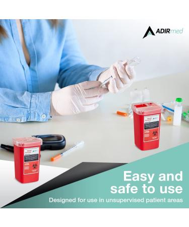 AdirMed Sharp Needle Disposal Container - 1 Quart - Ideal for Home, Clinic, Office, Barber Use - Buy Online on GoSupps.com
