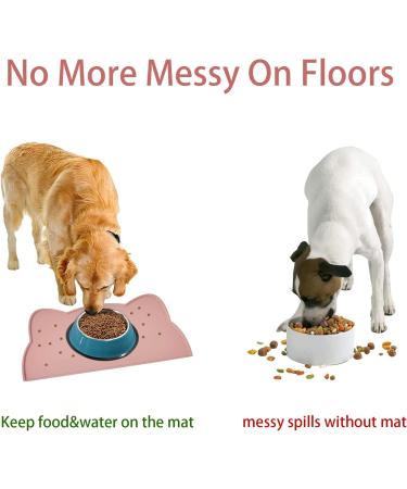 Septillar Silicone Waterproof Pet Bowl Pad - 52x30 cm Slipproof Cat & Dog Mat (Tea Pink) - Ideal Feeding & Water Mat for Pets - Buy Online on GoSupps.com
