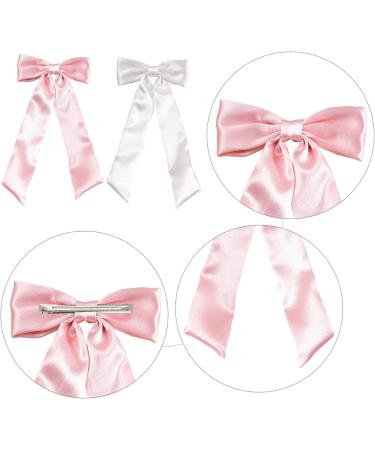 2 Pieces of Butterfly Hair Clips Vintage Butterfly Bows Made of Satin Women's Hair Accessories Suitable for Parties Weddings And Gatherings (Available in Pink and White). - Buy Online on GoSupps.com