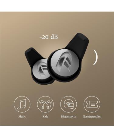 Dynamic Ear Filter -20 dB Concert Ear Plugs | Reusable Hearing Protection for Musicians Festivals Motorcycles & Kids | 4 Sizes Included - Buy Online on GoSupps.com