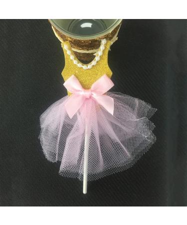 COHEALI Cupcake Decorating Cupcake Topper 5Pcs Glitter Tutus Dress Cake Toppers Ballerina Skirt Cupcake Picks Fruit Forks Coffee Drink Stir Sticks Birthday Theme Party Decoration(Golden) - Buy Online on GoSupps.com