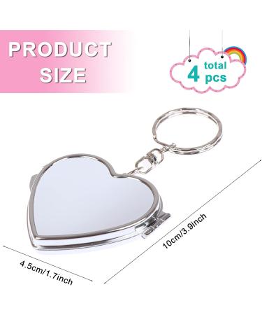 LotCow Portable Heart Shape Folding Mirror - 4Pack Compact Cosmetic Mirror with Keychain - Buy Online on GoSupps.com