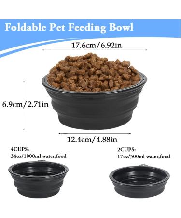 Vivifying 1000ml Foldable Dog Bowl - 2PCS Silicone Large Dog & Cat Feeding Bowls for Travel (Black & Blue) - Buy Online on GoSupps.com