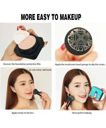 Mushroomhead Air Cushion CC Cream Brightening Skin Tone Moisturizing Dry Face Foundation Makeup Full Coverage Pores (03 WHEAT BEIGE) - Buy Online on GoSupps.com