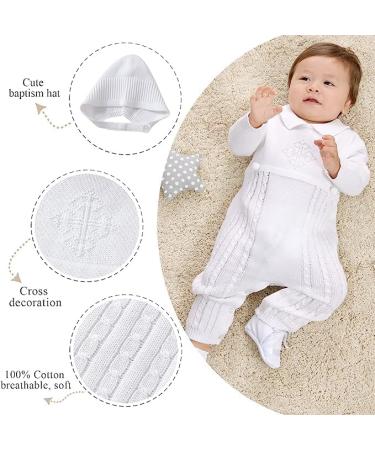 Baptism Outfits for Boys | White Linen Onesie | Christening Church Jumpsuit | 0-18 Months | 3-6 Months - Buy Online on GoSupps.com