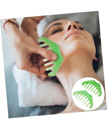 Plafope Gua Sha Massage Comb Set - 2 Piece Eight-Tooth Comb & Massage Plate for Scalp and Leg Relief | International Shipping Available - Buy Online on GoSupps.com