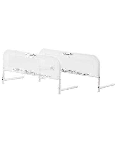 Dream On Me Lightweight Mesh Security Adjustable Bed Rail Double Pack With Breathable Mesh Fabric In White
