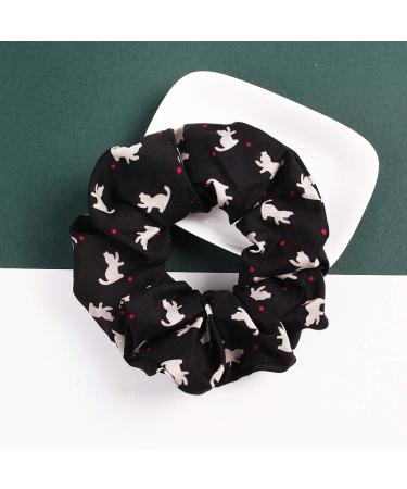 4 Pack Cat Hair Scrunchies for Girls - Cute Cat Hair Ties Accessories for Women - Chiffon Cartoon Scrunchy Hair Bands - Buy Online on GoSupps.com