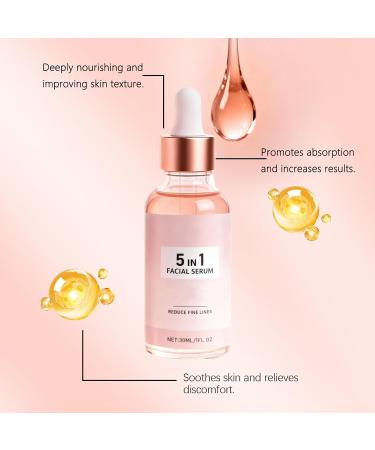  yxcully 5-in-1 Vitamin C Face Serum - 5-in-1 illuminating anti-aging face serum nourishing and hydrating reduces fine lines improves skin elasticity and evens skin tone (3 pcs) - Buy Online on GoSupps.com