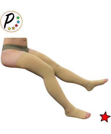 Buy Thigh Open Toe 20-30 mmHg Firm Compression High Leg Stockings - Beige L/XL | Best for Swelling Relief | International Shipping - Buy Online on GoSupps.com