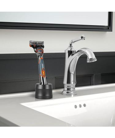 Linkidia Aluminum Alloy Shaving Rack for Men - 22mm Razor Stand Compatible with Heated Razors - Dark Gray - 2-Piece Bathroom Organizer - Buy Online on GoSupps.com
