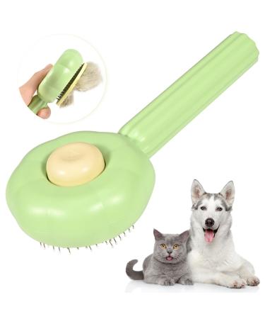 OurMiao Sunflower Cat Dog Brush for Shedding, Dog Hair Brush, Pet Grooming Brush for Short Long Haired Dogs Cats Rabbits (Green)