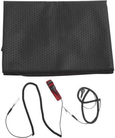 Grounding Equipment Sheet with 16.4ft Cable - Breathable Ground Mat for Digestion & Meditation Relief (Black) - International Shipping Available - Buy Online on GoSupps.com