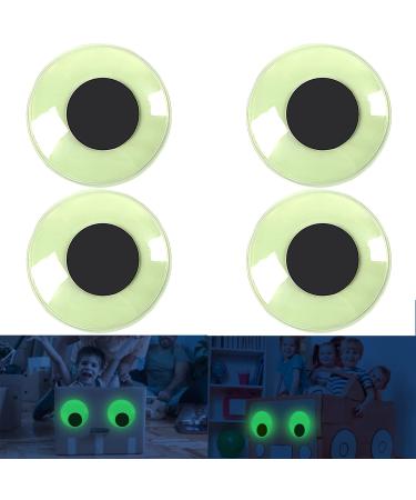 4PCS 5.9 Inches Glow in The Dark Giant Googly Wiggle Eyes Self Adhesive Large Luminous Google Eyes Big Sparkle Sticky Wiggle Eyes for DIY Crafts Sticker Decoration