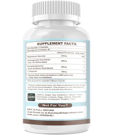 VitaHarbor Cortisol Supplement for Women and Men, 4-in-1 Cortisol Reducer with Magnesium Glycinate, Ashwagandha, Phosphatidylserine, L-Theanine, for Relaxation & Calm Support, 90 Veg Caps - Buy Online on GoSupps.com
