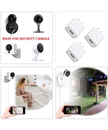 5V 2A AC/DC Power Adapter for WyzeCam, Kasa Cam, Nest Cam - 3 Pack USB Wall Charger Cord - Buy Online on GoSupps.com