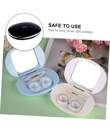 Homsfou 2er-Box Contact Lens Case with Mirror - Portable Lens Holder & Carrying Bag for Travel - Stylish Cobblestone Design - Buy Online on GoSupps.com