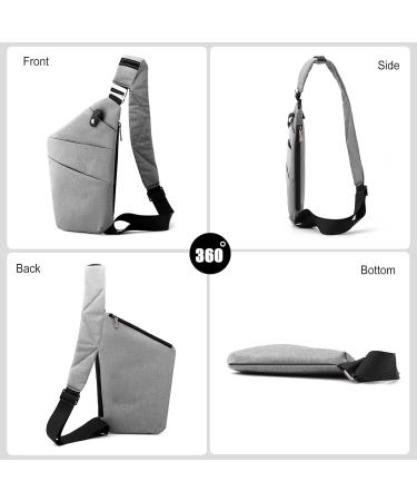 Fandare Anti-Theft Sling Bag for Men - Crossbody & Breast Pocket Backpack for Outdoor Travel Camping & Hiking - Gray - Buy Online on GoSupps.com