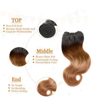 Ombre Brown Body Wave Human Hair Bundles - 4 Bundle Pack (8888 1B/30) - 12A Virgin Unprocessed Hair - Buy Online on GoSupps.com