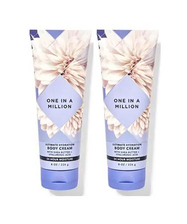 Bath & Body Works One in a Million Ultimate Hydration Body Cream For Women 8 Fl Oz 2- Pack (One in a Million) pink